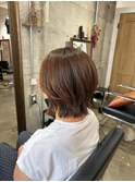 大人ボブレイヤーカットアッシュカラーダブルカラーおしゃれ女子