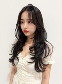 ハッシュカット　グレーブラック　韓国ヘア　掛札