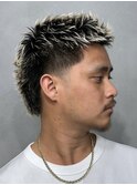 マレットヘアフェード刈り上げショート渋谷メンズハイトーン