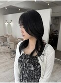 ◎レイヤーカット/ブルーブラック/くびれ巻き