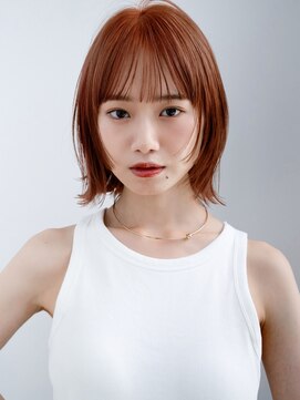 エインアンリー 明治神宮前(AIN.ANLY.) ◯ぱっつん前髪流し前髪鎖骨ミディアムボブ耳かけボブパーマ小顔