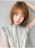 前髪セミディダークブルー薄めバングモテ髪愛され#542g0522
