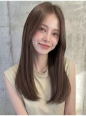夏カラーブリーチなしストレートロング前髪なし韓国風p北浦和