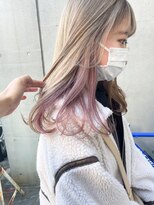 エミス バイ メルト 吉祥寺(emis by melt)&nbsp;【堀惠洋平】ピンクベージュ　インナーカラー　イヤリングカラー