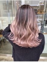 ワンスタイル(One style) コントラストバレイヤージュ　ピンクホワイト