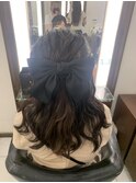 大人可愛いヘアセット ハーフアップ ナチュラル