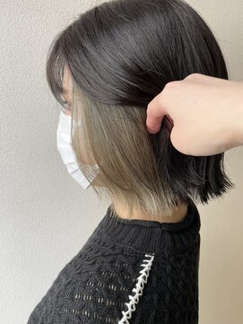 オウルヘアー(Owl hair) ミントグレージュ/イヤリングカラー/ボブ/外ハネ