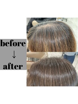 アッシュ 大宮店(Ash) 白髪ぼかしメンテナンスカラーbefore→after