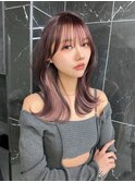 韓国ヘアーハッシュカットレイヤーカットグレージュブリーチ無し