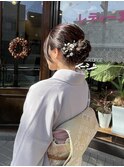 編み込みヘアセットアレンジ