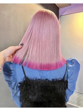 シリー(Silly) ペールピンク＋ビビットピンク/ エンドカラー/裾カラー