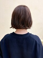 スニュウ(snuw)&nbsp;切りっぱなしボブ小顔カットミルクティカラーラベンダーカラー