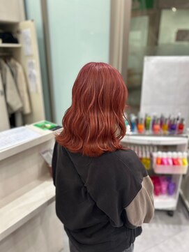 ヘアーワークス ボナ(HAIR WORKS bona.) 潤い弾むケアカラー×うるツヤトリートメント　レッドブラウン