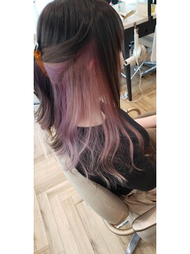 アジールヘア 池袋東口店(agir hair) 推しカラー♪ピンクブリーチインナーカラー♪池袋東口