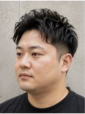 30代 大人のゆるパーマ×フェードショート