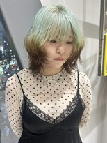 ノラ シンディ(NORA CYNDY) ブリーチハイトーンデザインカラー裾カラールーツカラーミント