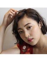 ラクサ ヘア ワークス(LAXA HAIR WORKS)&nbsp;大人グレージュ感切りっぱなしボブ