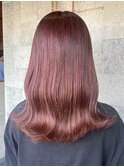 ダブルカラーピンクベージュベージュカラーケアブリーチレイヤー