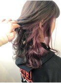 インナーカラー ベイビーピンク チェリーレッドイヤリングカラー