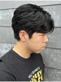 メンズマッシュセンターパートシャドウパーマニュアンスパーマ
