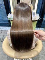 ロンド メリー 大宮(Lond merry) イメチェン外ハネボブ美髪ワイドバングミディアム縮毛矯正韓国