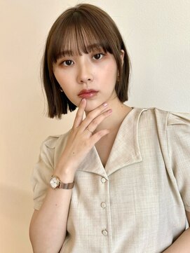 アペロ 柏(Apero) 切りっぱなしボブ/タッセルボブ/マロンベージュ/柏美容室/前髪