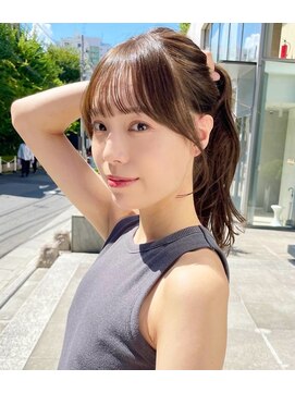 ノラ ヘアーサロン(NORA HAIR SALON) ナチュラル小顔前髪あり後れ毛サイドバング結べるボブくびれヘア