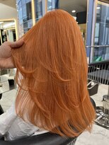 ラピス 渋谷本店(Lapis) オレンジカラー/レイヤーカット/チェリーブラウン