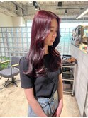 ブリーチ無しの赤髪
