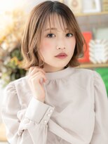 カバーヘア ブリス 上尾西口店(COVER HAIR bliss)&nbsp;アンブレラカラーくせ毛風小顔プードルボブc7上尾20代30代40代