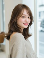 ラファンジュ ヘアー クレオ(Rohange hair Creo)&nbsp;オリーブベージュ/スモーキーカラー/韓国ヘア/外ハネ