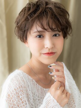 カバーヘア ブリス 戸田公園西口店(COVER HAIR bliss) ダークブラウン刈り上げショートマッシュパーマX戸田公園30代