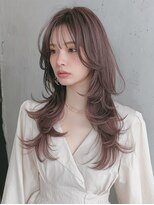 サロンドアイ(salon de i)&nbsp;くびれウェーブロング × ピンクベージュ
