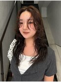 ブラウンカラー秋カラーレイヤーパーマ