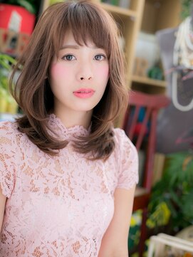 カバーヘア ブリス 大宮西口(COVER HAIR bliss) *bliss大宮*ミルクティーカラー×斜めバングセミディa!