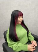 インナーカラー イヤリングカラー ビビットピンク ピンクカラー