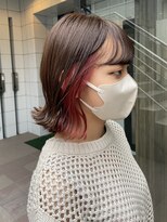 ウル 表参道(HOULe) インナーカラー ピンク ベージュ ボブ 髪質改善 オージュア