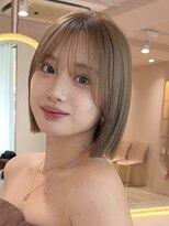 サンド クリア 横浜本店(sand clear)&nbsp;韓国風ボブ×ブリーチなし透け感ベージュ