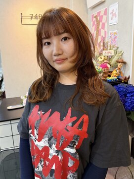 ナジック(749) ロングウルフ×ブリーチなしオレンジブラウンカラー