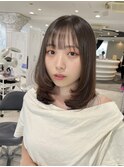 透明感カラーアッシュグレージュレイヤーカット髪質改善韓国