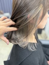 肌映えする透明感カラー、ハイライトで上品に魅せる☆《ボブ/くびれミディアム/インナー/ハイライト》