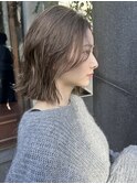 透け感顔まわり似合わせ韓国くびれレイヤー切りっぱなしボブ