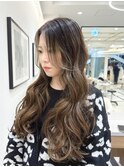 　ハイライト/地毛ハイライト/白髪ぼかし/ロングレイヤー