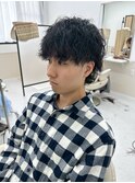 メンズ20代30代40代ツイストスパイラルパーママッシュウルフ
