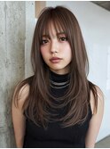 ハイライトミルクティーベージュロングレイヤーカット/原宿
