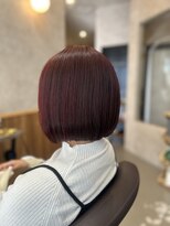 ニッケ ヘアーデザイン(nikke hair design) ブリーチなしで映えるレッドボブ