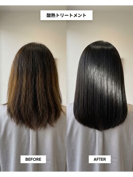 SENJYU 名古屋 名駅【髪質改善 縮毛矯正 白髪ぼかし特化サロン】【4/1OPEN（予定）】 酸熱トリートメント/髪質改善ミディアムヘア