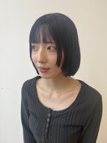 サラビューティーサイト 九大学研都市店(SARA Beauty Sight) 切りっぱなしボブ/レイヤーカット/Wカラー/ブルーブラック