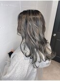 ナチュラルバレイヤージュ☆シルバーグレー