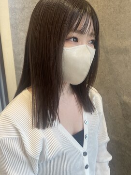 ガーデンエス 府中店(GARDENes) 【切りっぱなしロブ】× 【ブラウンカラー】